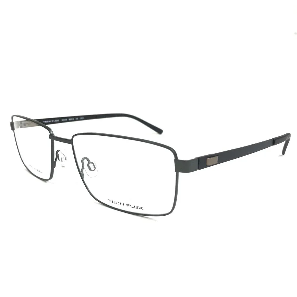 Tech Flex Large Eyeglasses Frames 30145S SP05 Black Grey Rectangular 58-18-145
